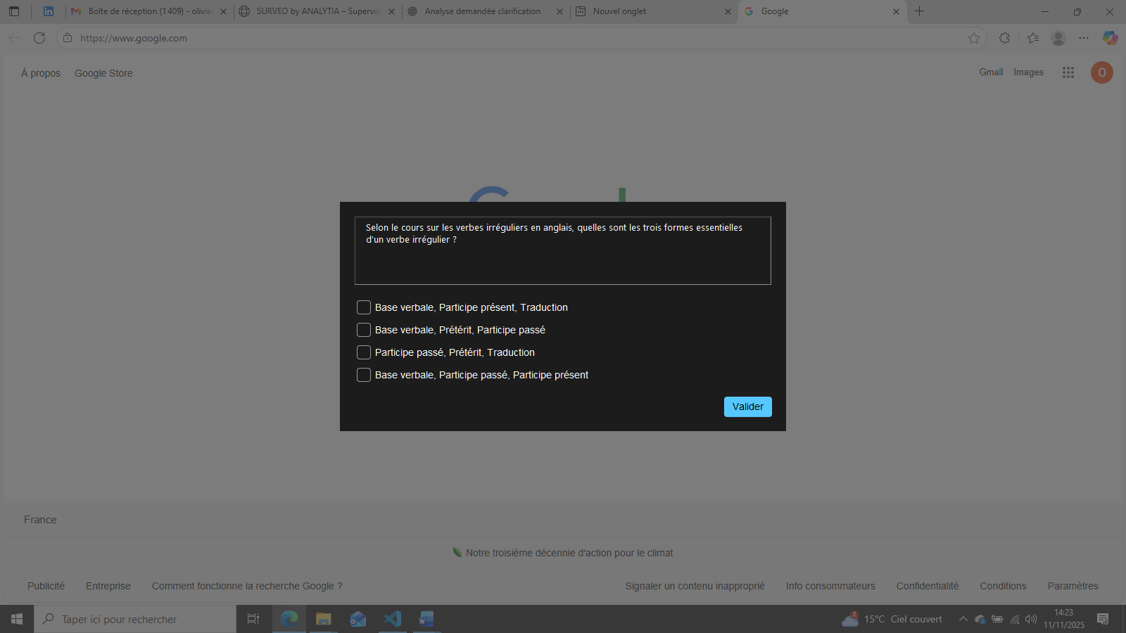 Sondage Poste Élève